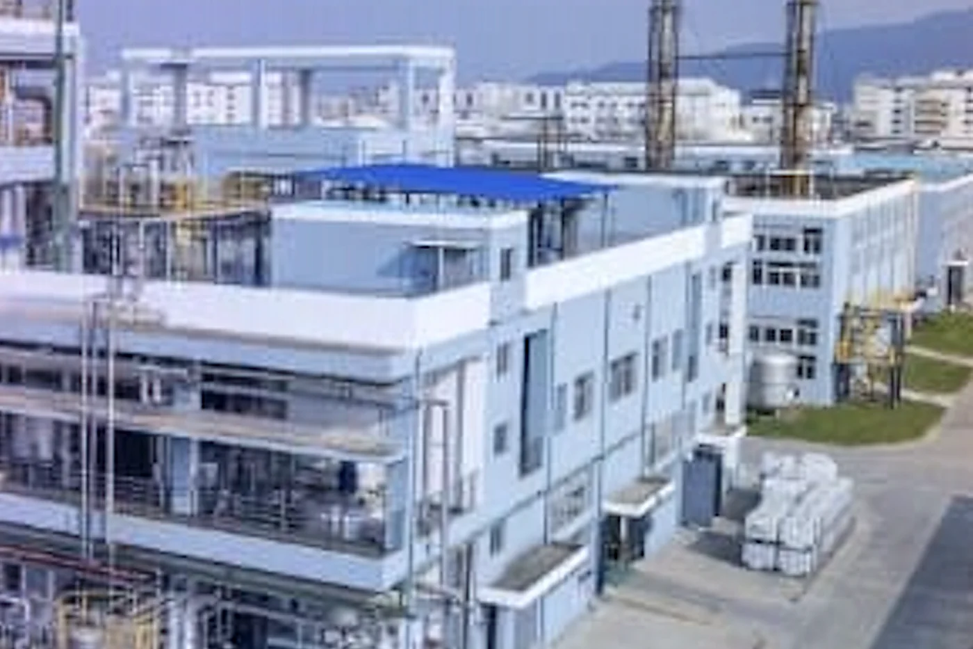 Elevated view of the Quantum Resin chemical plant