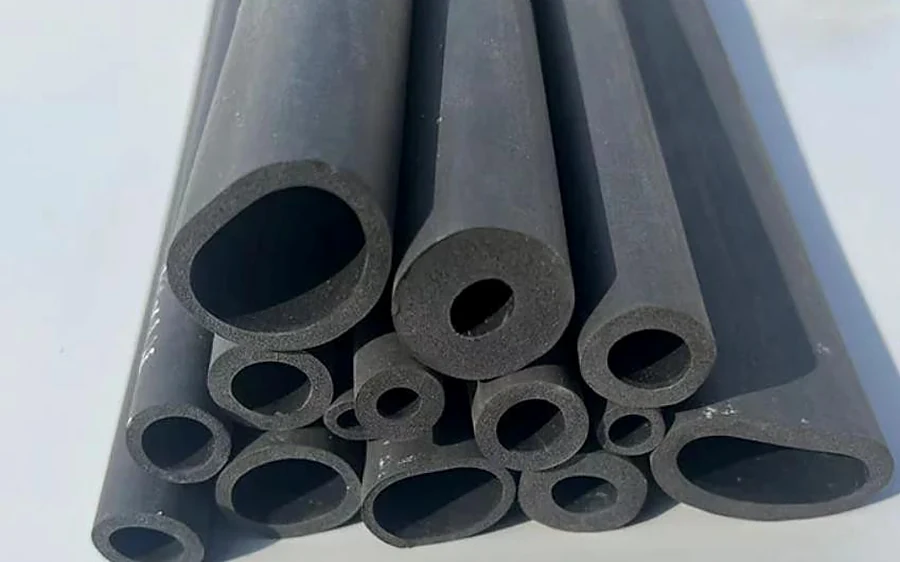 Tubular rubber protective covers in various diameters